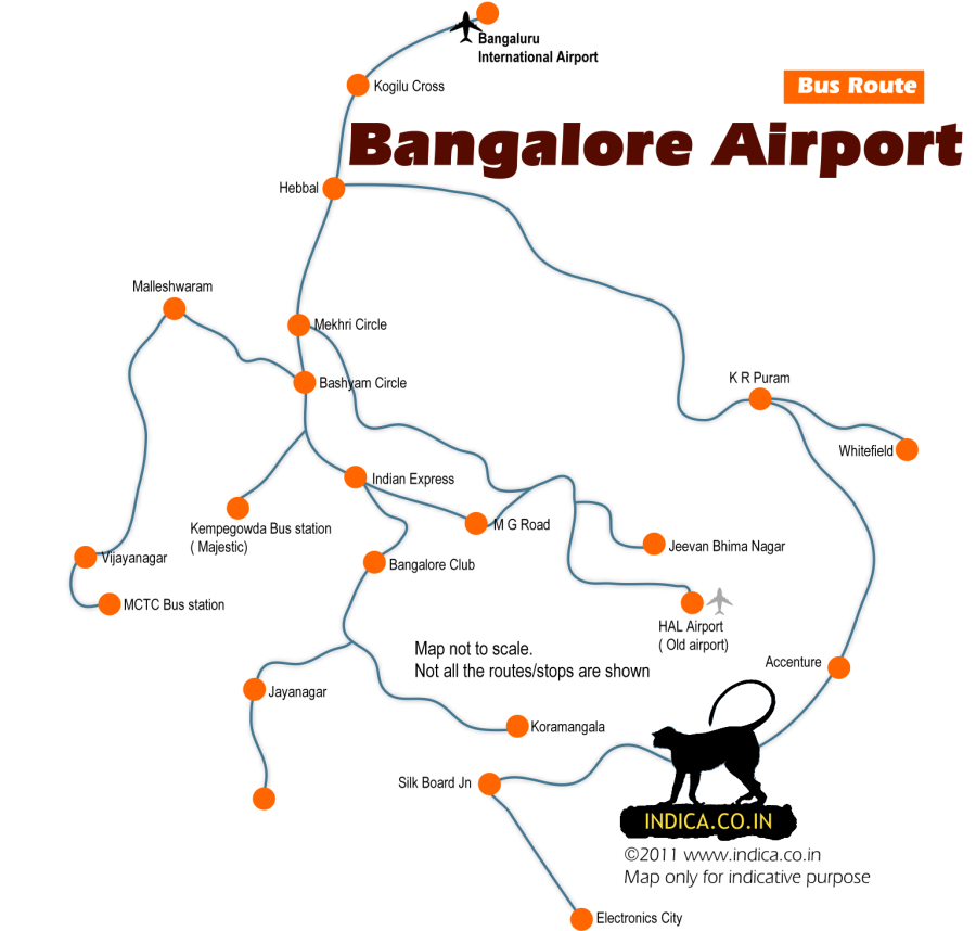 Bus route for Bangalore International airport