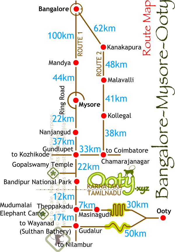 Bangalore to Ooty Distance is about 300km.