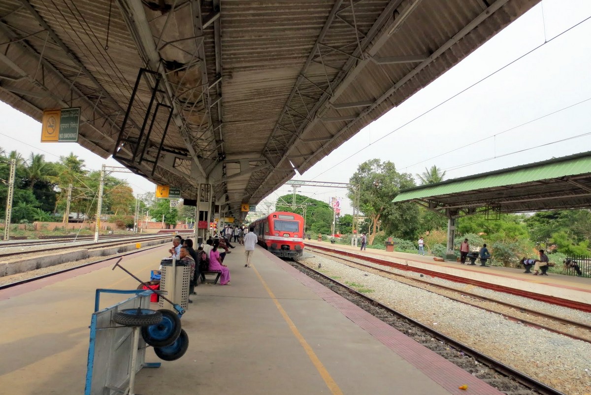 KR Puram ( Krishnarajapuram) Railway station on the outskirts of Bangalore.  