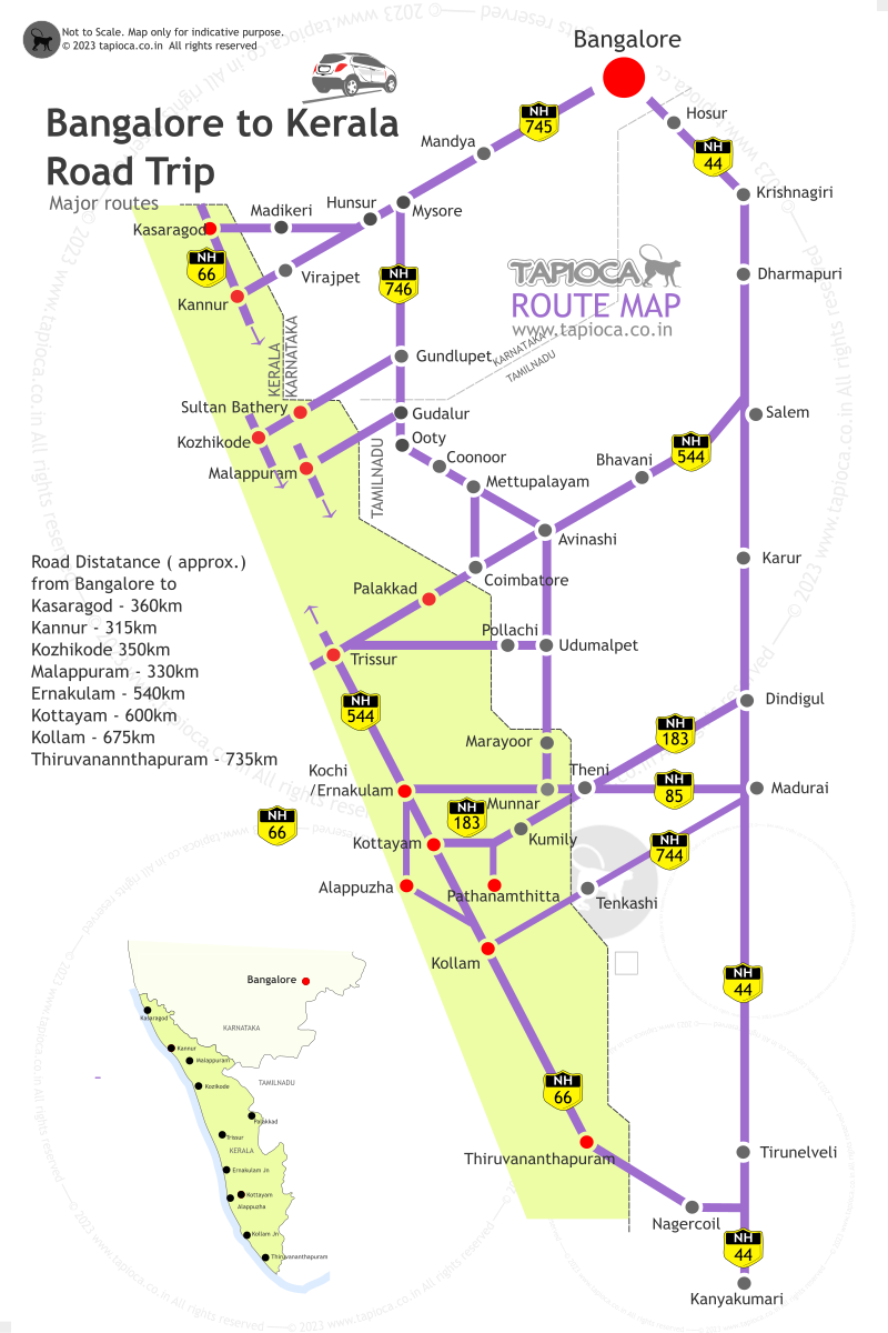 bangalore to kerala road trip itinerary
